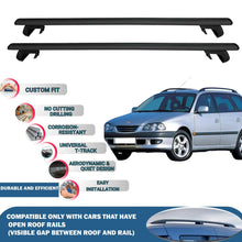 Roof Rack Cross Bars for Toyota Avensis Estate 1997-2002 Rail Carrier for Roof Tents 2 Pcs Black