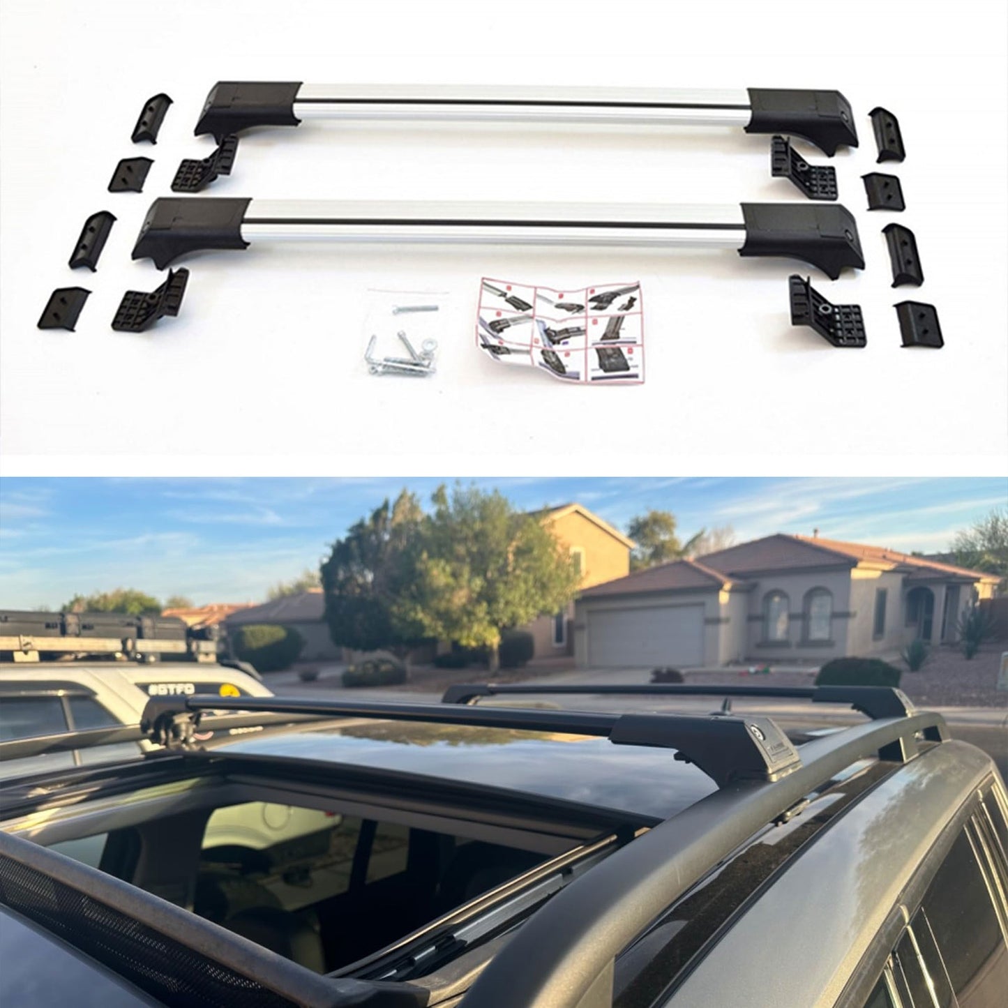 Roof Rack Cross Bars for Vw T-Cross 2019+ Lockable Roof Bars 2 Pcs Grey