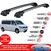 Roof Bar for Volkswagen Caravelle T6 2016-+ Lockable Roof Rack Cross Bars 2 Pcs Grey