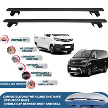Roof Rack Cross Bars for Toyota Proace/Verso 2016-2024 Rail Carrier for Roof Tents 2 Pcs Black