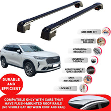 Roof Bars Rack for Great Wall Haval H6 2017+ Lockable Rail Carrier 2 Pcs Black