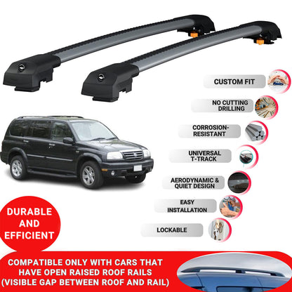 Roof Bar for Suzuki Xl-7 1999-2006 Lockable Roof Rack Cross Bars 2 Pcs Grey