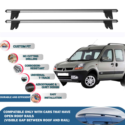 Car Roof Rack Cross Bars for Renault Kangoo 2004-2008 Kayak Roof Rack 4 Pcs Grey