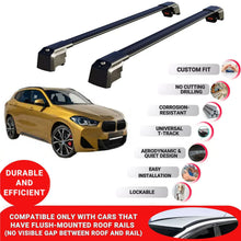 Roof Bars Rack for Bmw X2 F39 2017+ Lockable Rail Carrier 2 Pcs Black