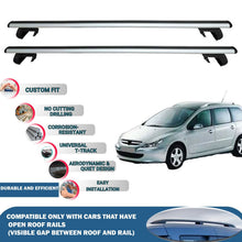 Roof Rack Cross Bars for Peugeot 307 SW 2001-2008 Rail Carrier for Roof Tents 2 Pcs Grey