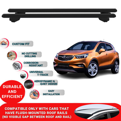 Roof Bars For Opel Mokka X J13 MK1 2012-2019 Roof Rack Cross Bars 2 Pcs Black