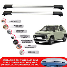 2X Car Roof Rack Cross Bars for Kia Ev9 2023 Onwards Lockable Roof Bars Grey