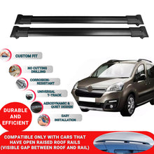 Roof Racks Cross Bars For Citroen Berlingo 2 2008-2018 2 Pcs Black