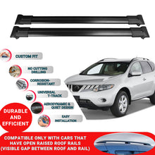 Roof Racks Cross Bars For Nissan Murano Z51 2008-2014 2 Pcs Black