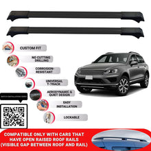 Roof Rack Cross Bars for Vw Touareg 2010-2018 Lockable Roof Bars 2 Pcs Black