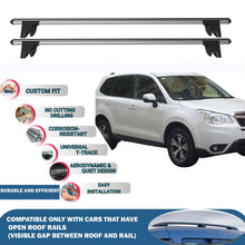 Lockable Roof Rack Cross Bars for Subaru Forester 2014-2018 | Heavy Duty Rail Carrier 2 Pcs Grey