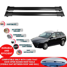 Roof Racks Cross Bars For Alfa Romeo 159 Sportwagon 2006-2011 2 Pcs Black