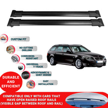 Roof Racks Cross Bars For Bmw 5 Series Estate/Touring E61 2004-2010 2 Pcs Black
