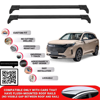 Roof Bars for Dfsk E5 2022+ Lockable Roof Rack Cross Bars 2 Pcs Black