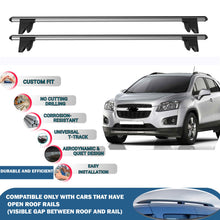 Lockable Roof Rack Cross Bars for Chevrolet Tracker 2013-2021 | Heavy Duty Rail Carrier 2 Pcs Grey