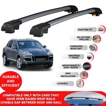 Roof Bar for Porsche Cayenne 9PA-E1 2002-2010 Lockable Roof Rack Cross Bars 2 Pcs Grey
