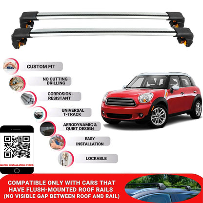 Premium Roof Bars For Mini Countryman Suv 2010-2016 Secure Roof Rack Cross Bar 2 Pcss Grey