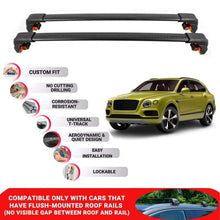 Premium Roof Bars For Bentley Bentayga 2015+ Roof Rack Cross Bars Secure Black