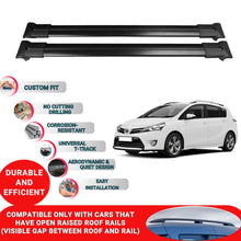 Roof Racks Cross Bars For Toyota Verso 2009-2018 2 Pcs Black