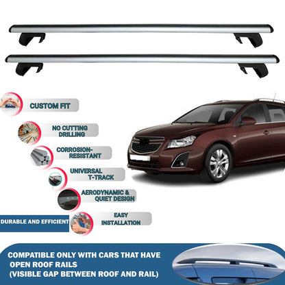 Roof Rack Cross Bars for Chevrolet Cruze Wagon 2012-2015 Rail Carrier for Roof Tents 2 Pcs Grey