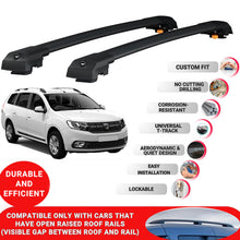 Roof Bar for Dacia Logan Mcv 2013-2020 Lockable Roof Rack Cross Bars 2 Pcs Black