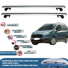 Roof Rack Cross Bars for Ford Transit Courier Van 2014-2023 Rail Carrier for Roof Tents 4 Pcs Grey