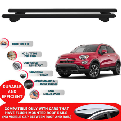 Roof Bars For Fiat 500X 2014-2023 Roof Rack Cross Bars 2 Pcs Black