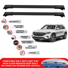 2X Car Roof Rack for Mercedes EQB 250-300-350 2021+ Lockable Roof Bars Black