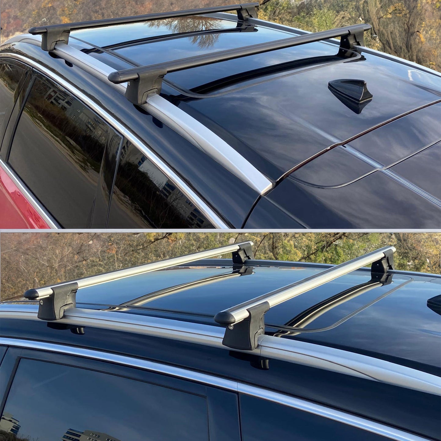 Premium Roof Bars for Hyundai IX35 2010-2015; Lockable Roof Rack Cross Bars 2 Pcs Grey