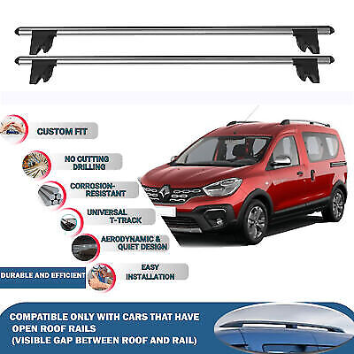 Car Roof Rack Cross Bars for Renault Kangoo 5D 2008-2021 Kayak Roof Rack 4Pcs GR