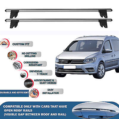 Car Roof Rack Cross Bars for Volkswagen Caddy 2015-2020 Kayak Roof Rack 4Pcs Gry