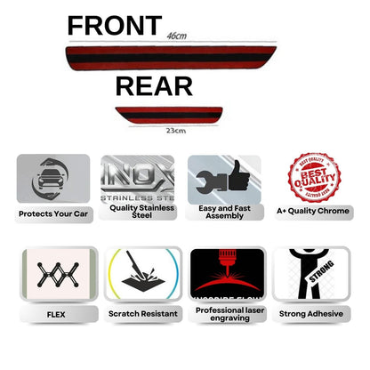 For Nissan X-Trail Chrome Door Sill Trim Plate Covers Scratch Guard 4 Pcs