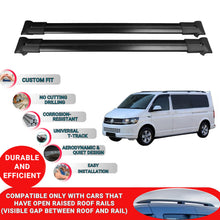 Roof Racks Cross Bars For Vw T5 Multivan 2003-2015 2 Pcs Black