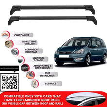 Roof Bars for Ford Galaxy 2010-2015 Lockable Roof Rack Cross Bars 2 Pcs Black