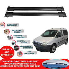 Roof Racks Cross Bars For Vw Caddy 2004-2015 2 Pcs Black