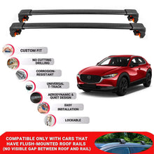 Premium Roof Bars For Mazda Cx-30 2020 Onwards Roof Rack Cross Bars Secure Black