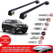 Roof Bars Rack for Toyota Fortuner 2015-2023 Lockable Rail Carrier 2 Pcs Black