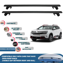 Roof Rack Cross Bars for Citroen C5 Aircross Suv 2018+ Roof Bars 2 Pcs Black