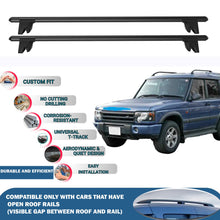 Lockable Roof Rack Cross Bars for Land Rover Discovery 5D 1998-2004 | Heavy Duty Rail Carrier 2 Pcs Black