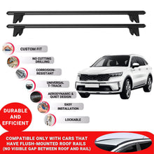 Premium Roof Bars for Kia Sorento 2020 OnwardsLockable Roof Rack Cross Bars 2 Pcs Black