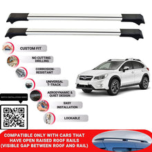 Roof Rack Cross Bars for Subaru Xv 2012-2016 Lockable Roof Bars 2 Pcs Grey