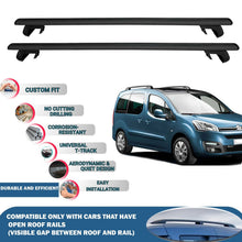 Roof Rack Cross Bars for Citroen Berlingo Multispace 5D 2008-2018 Rail Carrier for Roof Tents 2 Pcs Black