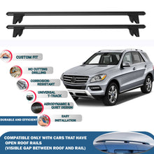 Lockable Roof Rack Cross Bars for Mercedes M-Class W166 2011-2015 | Heavy Duty Rail Carrier 2 Pcs Black