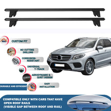 Lockable Roof Rack Cross Bars for Mercedes- GLE 2011-2019 | Heavy Duty Rail Carrier 2 Pcs Black