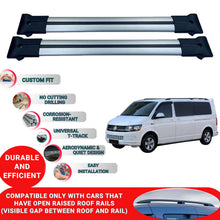 Roof Racks Cross Bars For Vw T6 Transporter 2015-2023 2 Pcs Grey