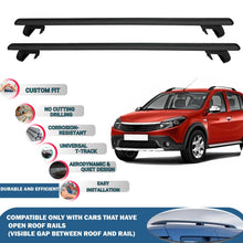 Roof Rack Cross Bars for Dacia Sandero/Stepway 2008-2012 Rail Carrier for Roof Tents 2 Pcs Black