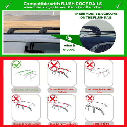 Roof Bars for Chery Tiggo 4 2020+ Lockable Roof Rack Cross Bars 2 Pcs Black