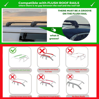 2X Car Roof Bars for Cadillac Vistiq 2025+ Lockable Roof Rack Cross Bars Black