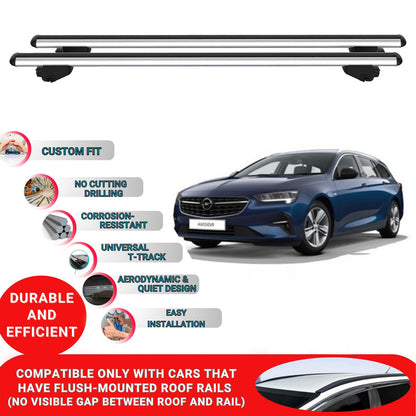 Roof Bars For Opel Insignia Mk2 Estate 2017-2023 Roof Rack Cross Bars 2 Pcs Grey