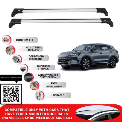 Roof Bars for Byd Seal U 2024+ Lockable Roof Rack Cross Bars 2 Pcs Grey
